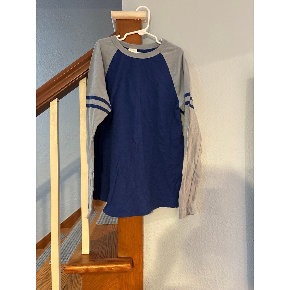 Blue and Gray Long Sleeve Raglan T-Shirt Hanna Andersson 12 150